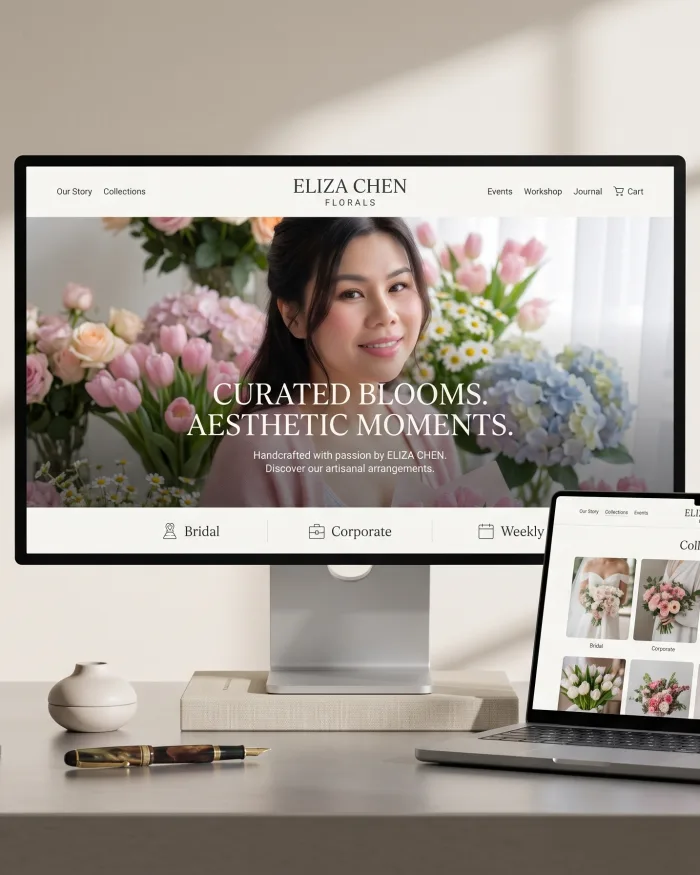 Web UI/UX — Eliza Chen Florals e-commerce website