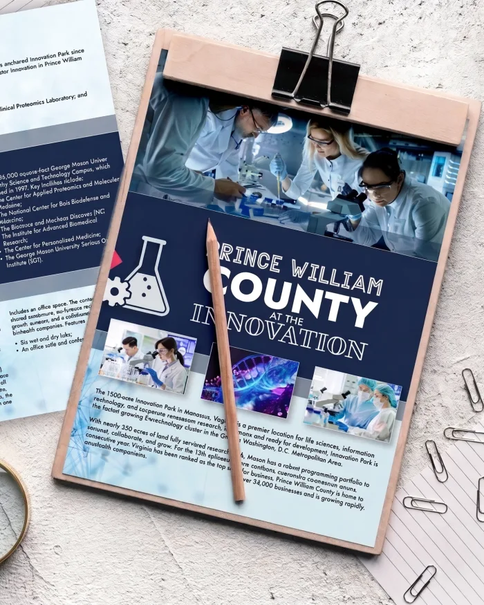 Graphic design work — Prince William County Innovation Park proposal collateral